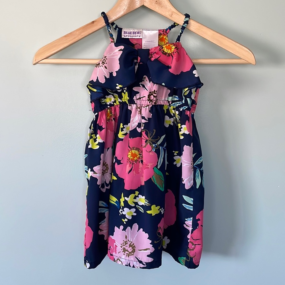 Blueberi Boulevard floral print cute summer dress, size 2T